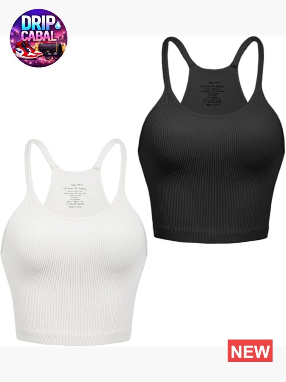 Ribbed Seamless Racerback Crop Tank Top for Yoga Gym Workout
